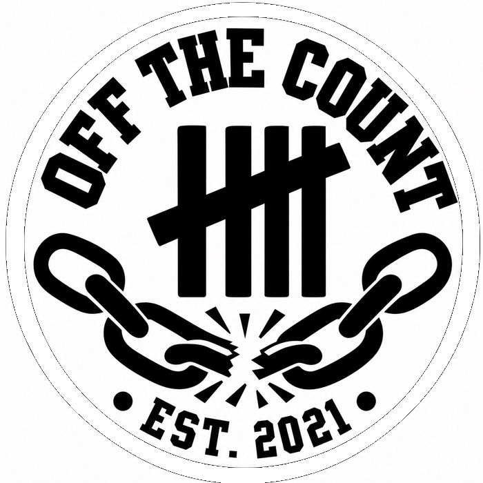 Off The Count seal — tally marks and broken chains, est. 2021