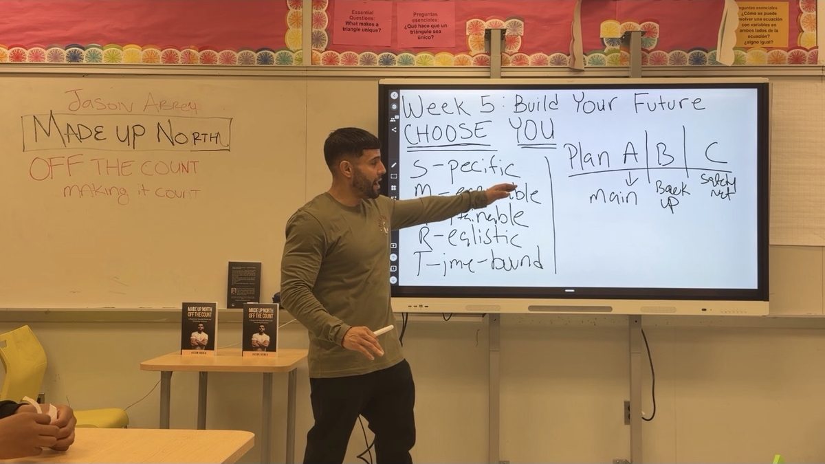 Jason teaching Week 5: Build Your Future — SMART goals and Plan A, B, C